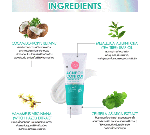 𝗖𝗮𝘁𝗵𝘆 𝗗𝗼𝗹𝗹 - 𝗔𝗰𝗻𝗲 𝗢𝗶𝗹 𝗖𝗼𝗻𝘁𝗿𝗼𝗹 𝗖𝗹𝗲𝗮𝗻𝘀𝗶𝗻𝗴 𝗙𝗼𝗮𝗺 Face Wash 150ml - Image 2